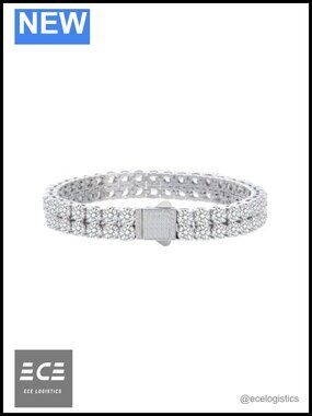 5A Cubic Zirconia Tennis Bracelet 316L Stainless Steel Waterproof Unisex